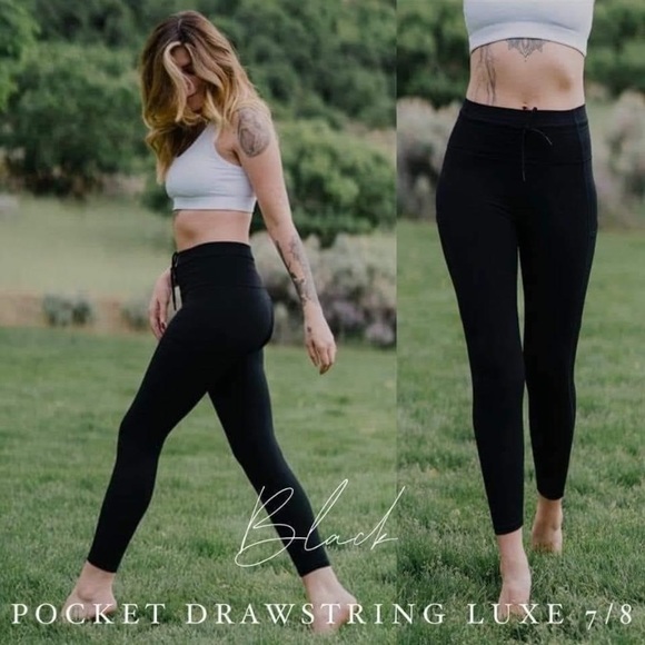 Jumpsuits | Zyia Black Lux Drawstring 